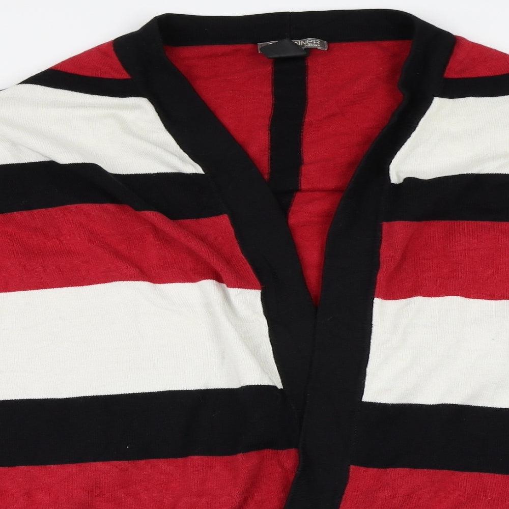 SPANNER Womens Multicoloured Striped  Wrap Jumper One Size