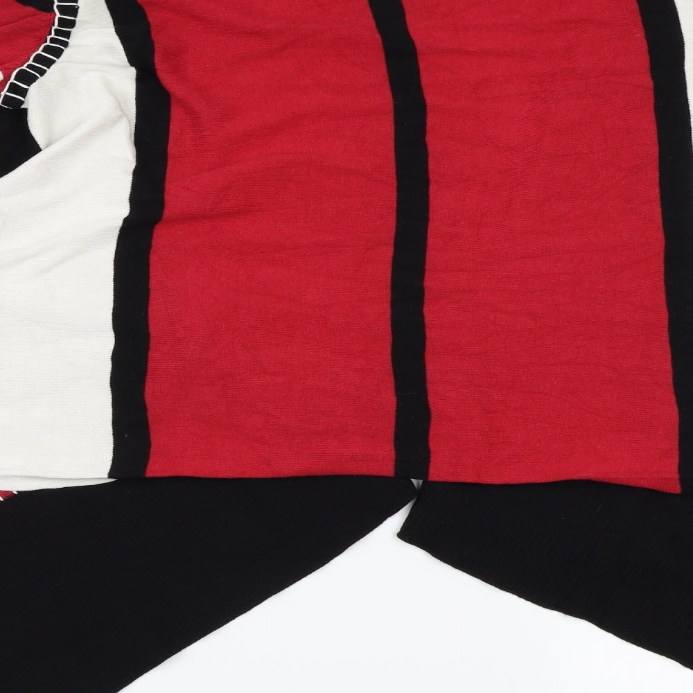 SPANNER Womens Multicoloured Striped  Wrap Jumper One Size