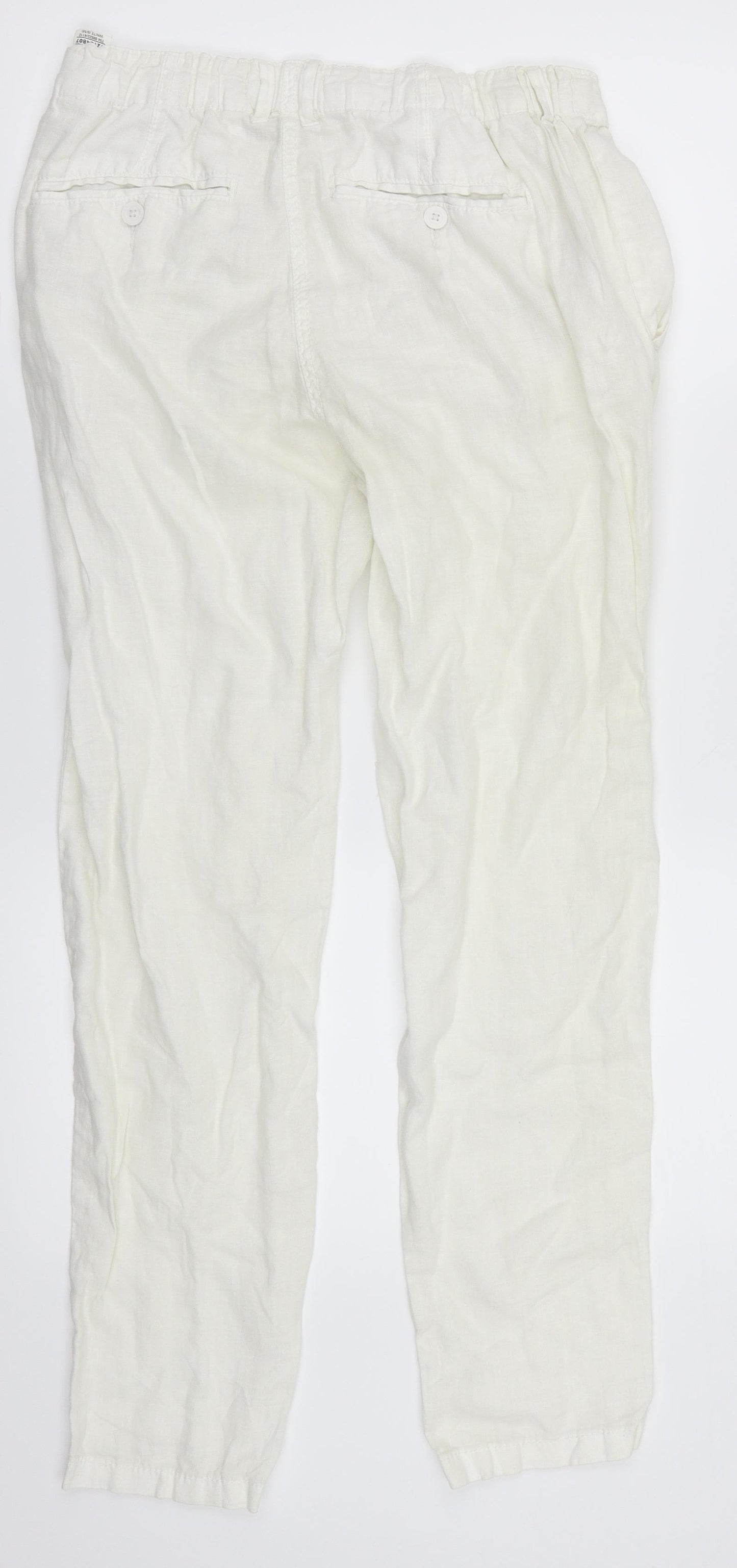 M&S Woman Womens White   Chino Trousers Size 6 L29 in