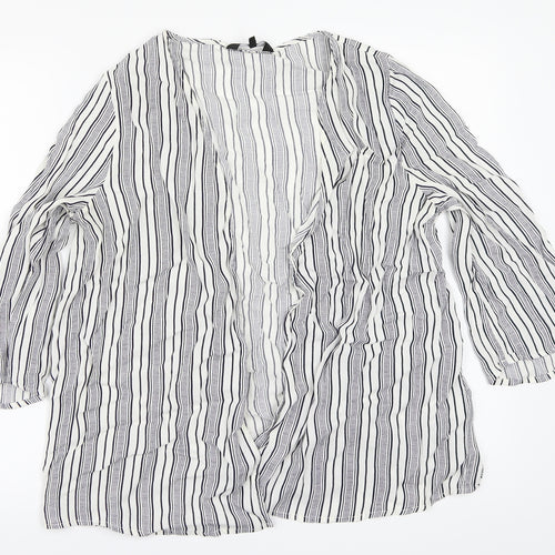 NEWLOOK Womens White Striped  Basic Blouse Size 12