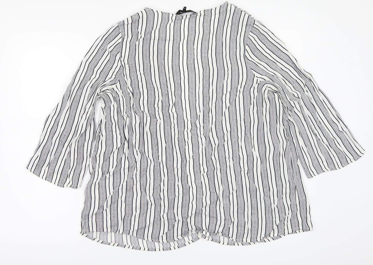 NEWLOOK Womens White Striped  Basic Blouse Size 12