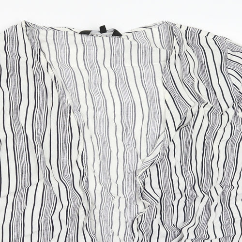 NEWLOOK Womens White Striped  Basic Blouse Size 12