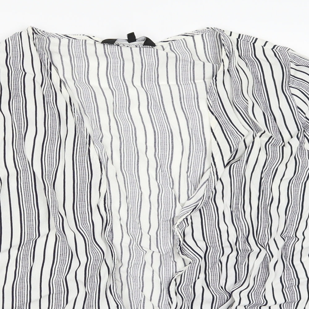 NEWLOOK Womens White Striped  Basic Blouse Size 12