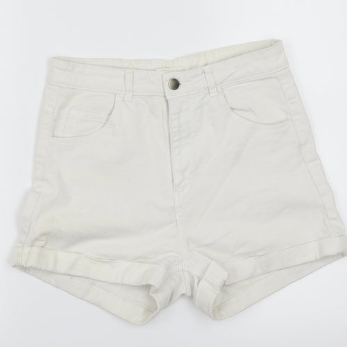 H&M Womens White   Hot Pants Shorts Size 10