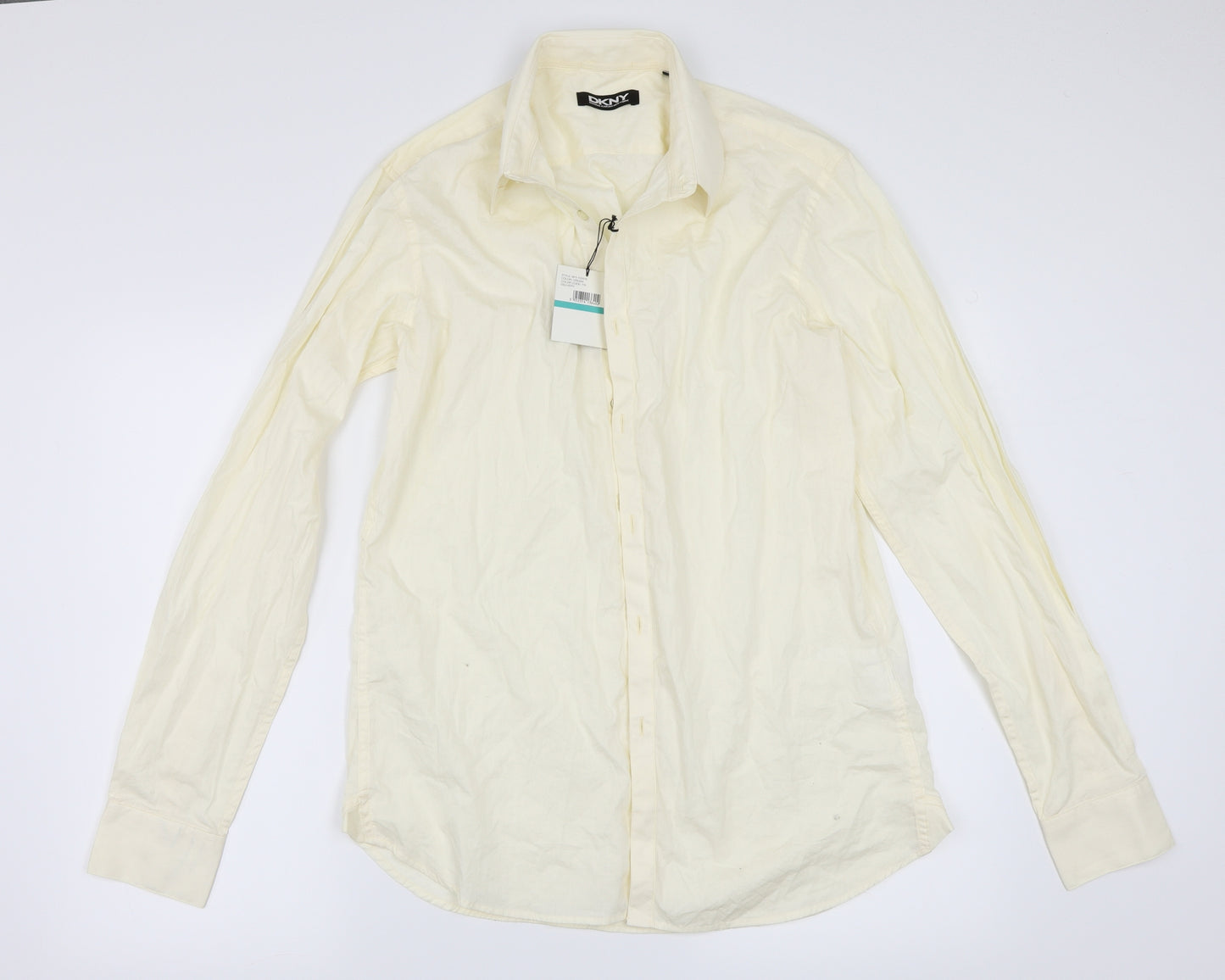 DKNY Mens Ivory    Button-Up One Size
