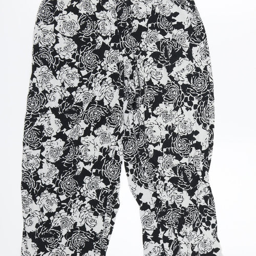 TU Womens Black Floral  Sweat Shorts Size 12