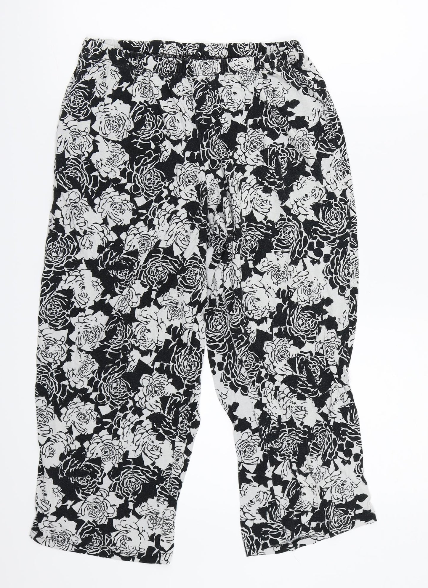 TU Womens Black Floral  Sweat Shorts Size 12