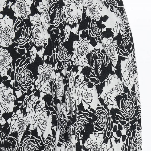 TU Womens Black Floral  Sweat Shorts Size 12
