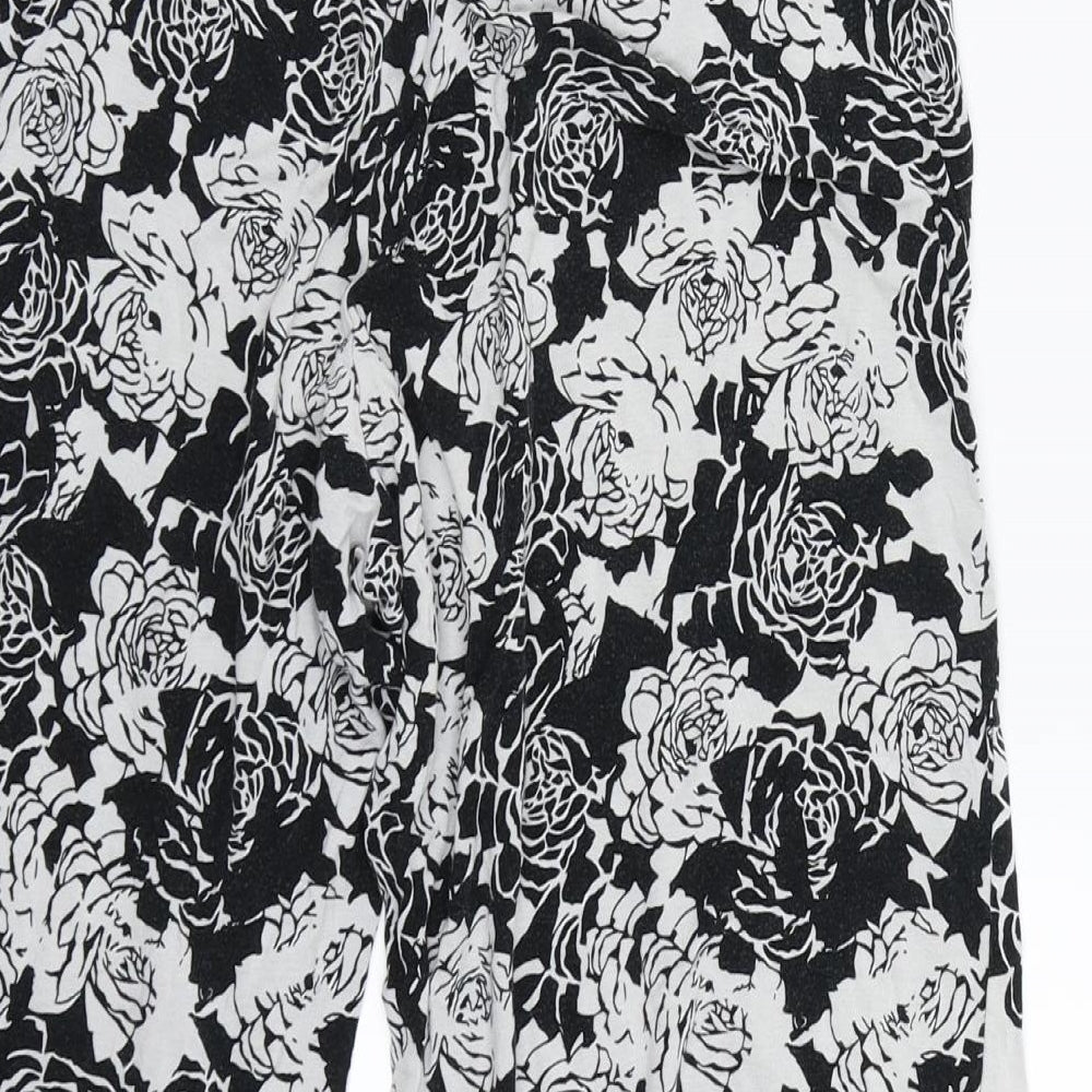 TU Womens Black Floral  Sweat Shorts Size 12