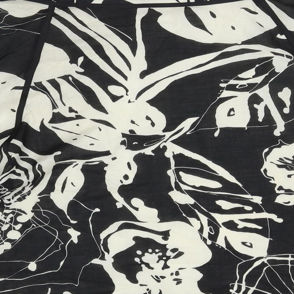 M&S Womens Black Floral  A-Line Skirt Size 12