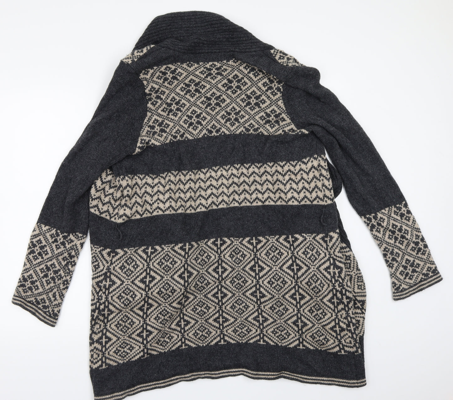 Rocha John Rocha Womens Grey Argyle/Diamond  Cardigan Jumper Size 16