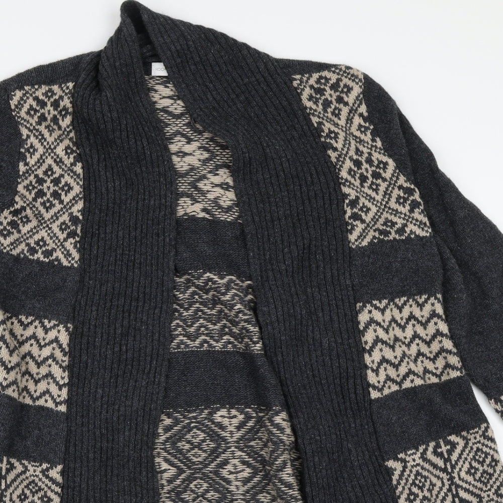Rocha John Rocha Womens Grey Argyle/Diamond  Cardigan Jumper Size 16