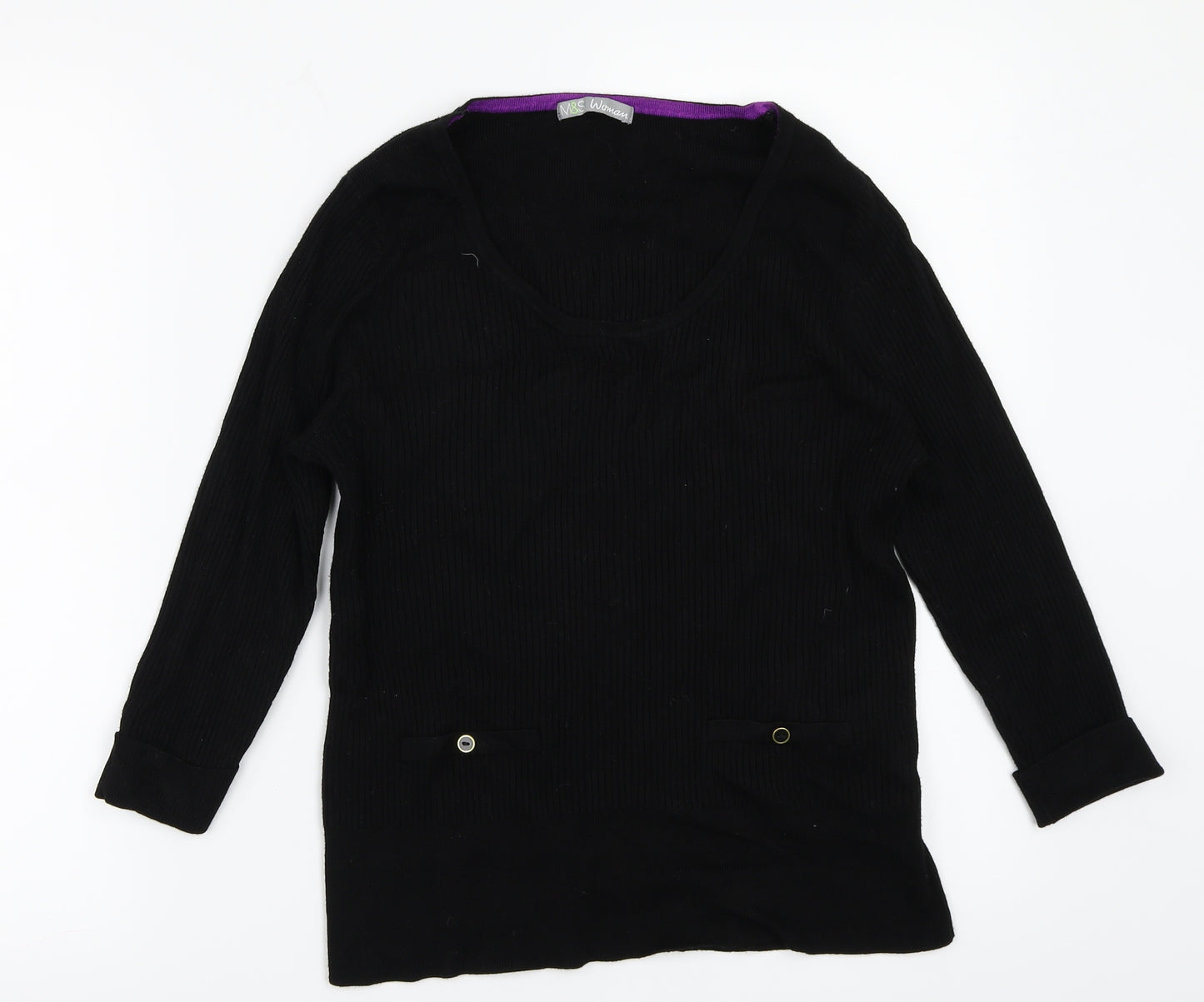 M&S Woman Womens Black   Pullover Jumper Size 18