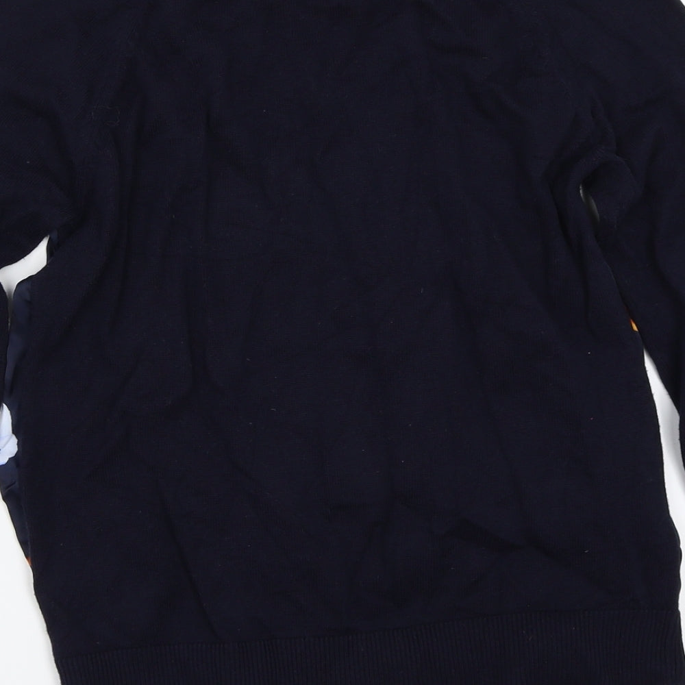 Laura Ashley Womens Blue Floral  Pullover Jumper Size 8