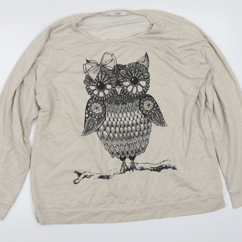 George Womens Beige   Pullover Sweatshirt Size 18  - Owl Print