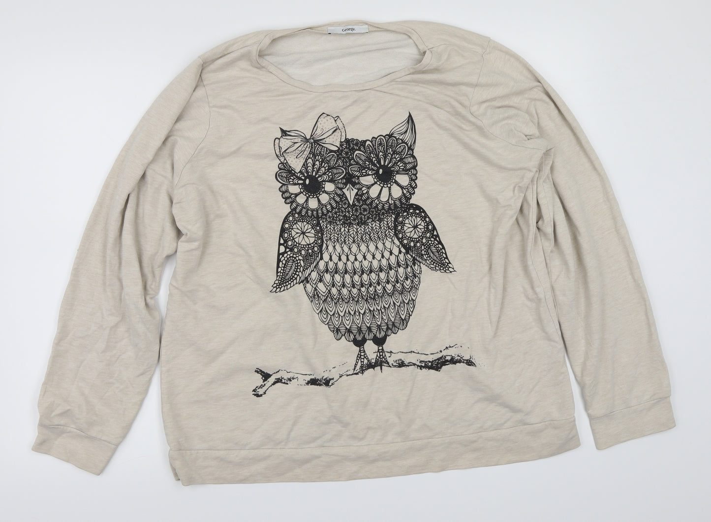 George Womens Beige   Pullover Sweatshirt Size 18  - Owl Print