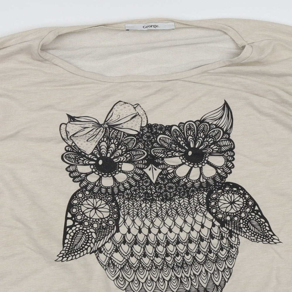 George Womens Beige   Pullover Sweatshirt Size 18  - Owl Print