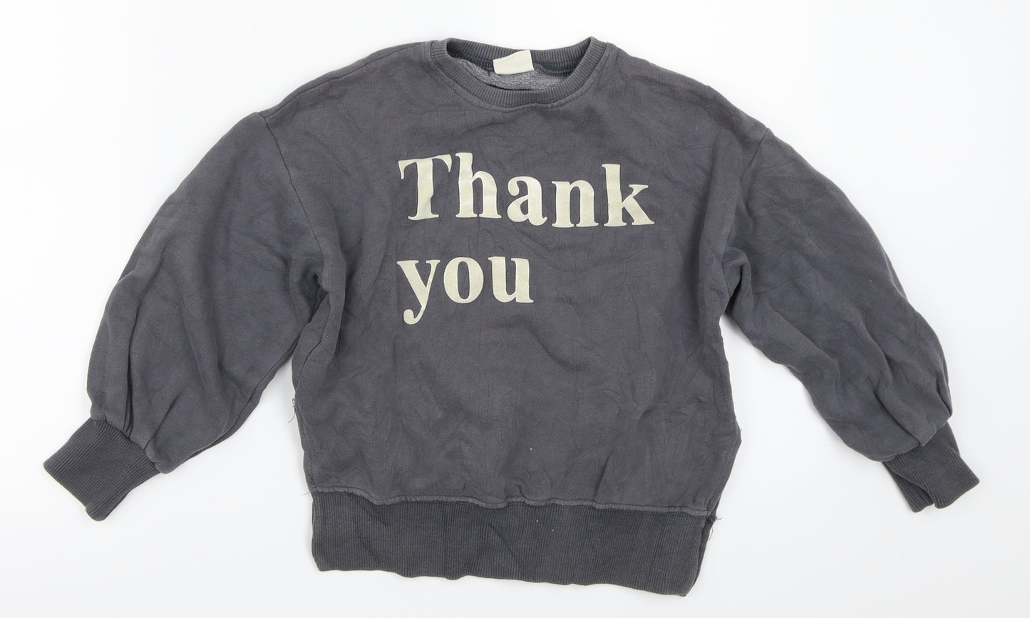 Zara Girls Grey   Pullover Jumper Size 7-8 Years