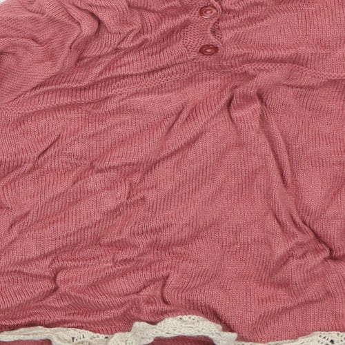 Preworn Girls Pink   Pullover Jumper Size 12-18 Months