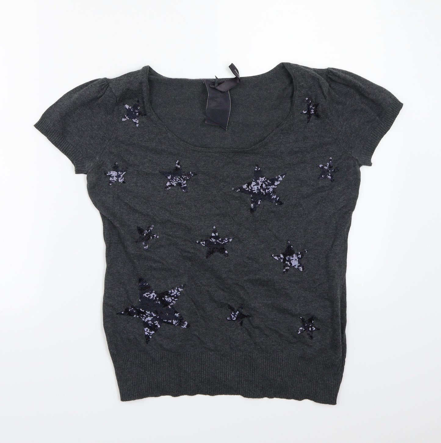 Evie Womens Grey   Basic Blouse Size 12