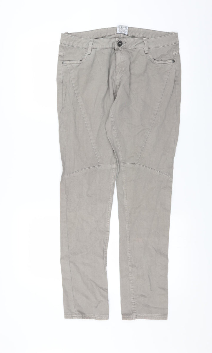 UpFashion Womens Grey Straight Jeans Size 10 L30 in