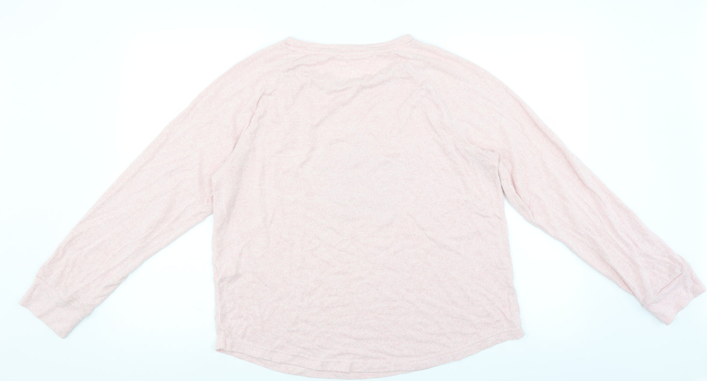 Nutmeg Womens Pink Solid  Top Pyjama Top Size 12  - star