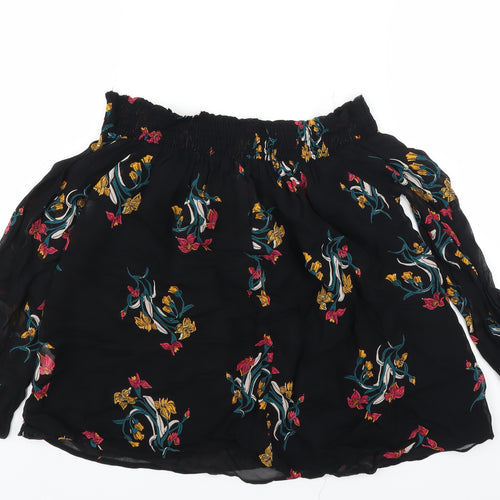 River Island Womens Black Floral  Basic Blouse Size 6