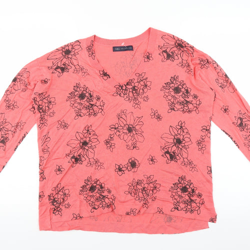 Marks and Spencer Womens Pink Floral  Pullover Jumper Size M