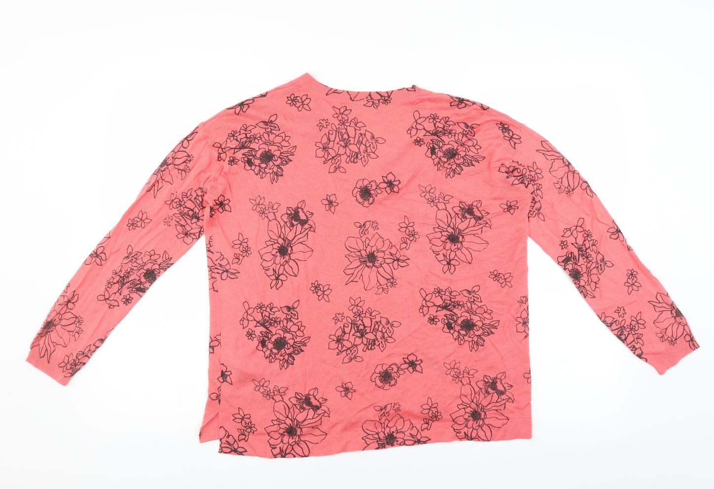 Marks and Spencer Womens Pink Floral  Pullover Jumper Size M