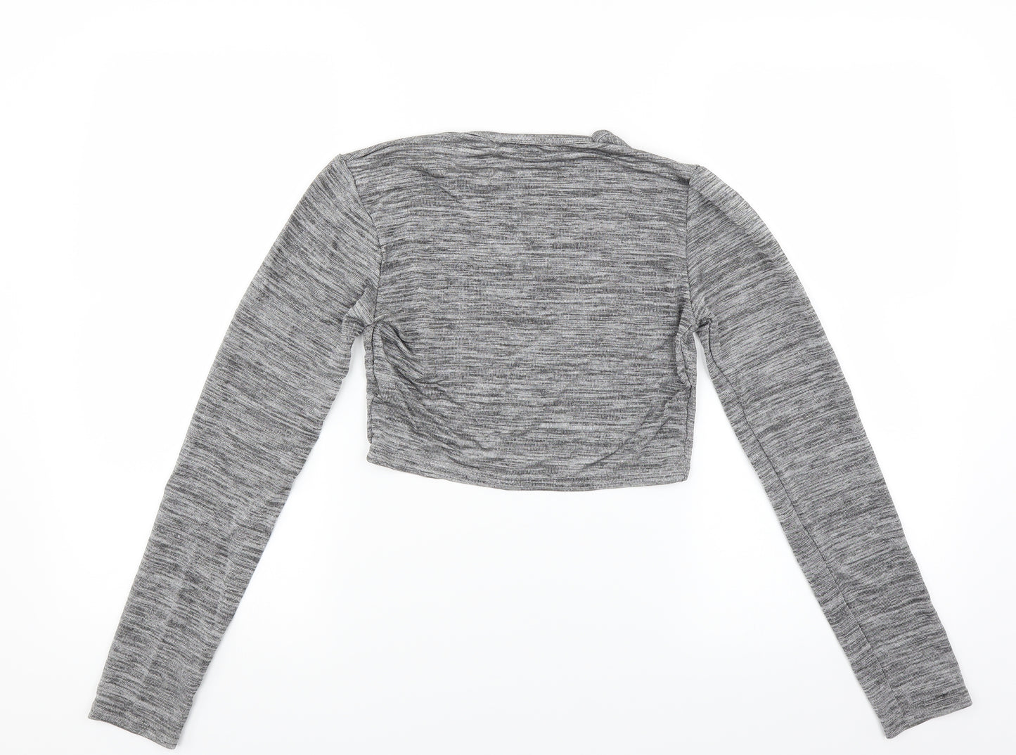 Misspap Womens Grey   Cropped T-Shirt Size S  - glittery cropped