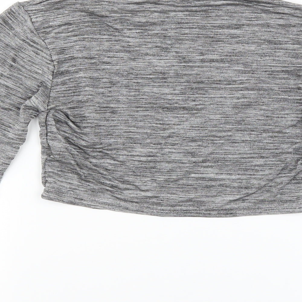 Misspap Womens Grey   Cropped T-Shirt Size S  - glittery cropped