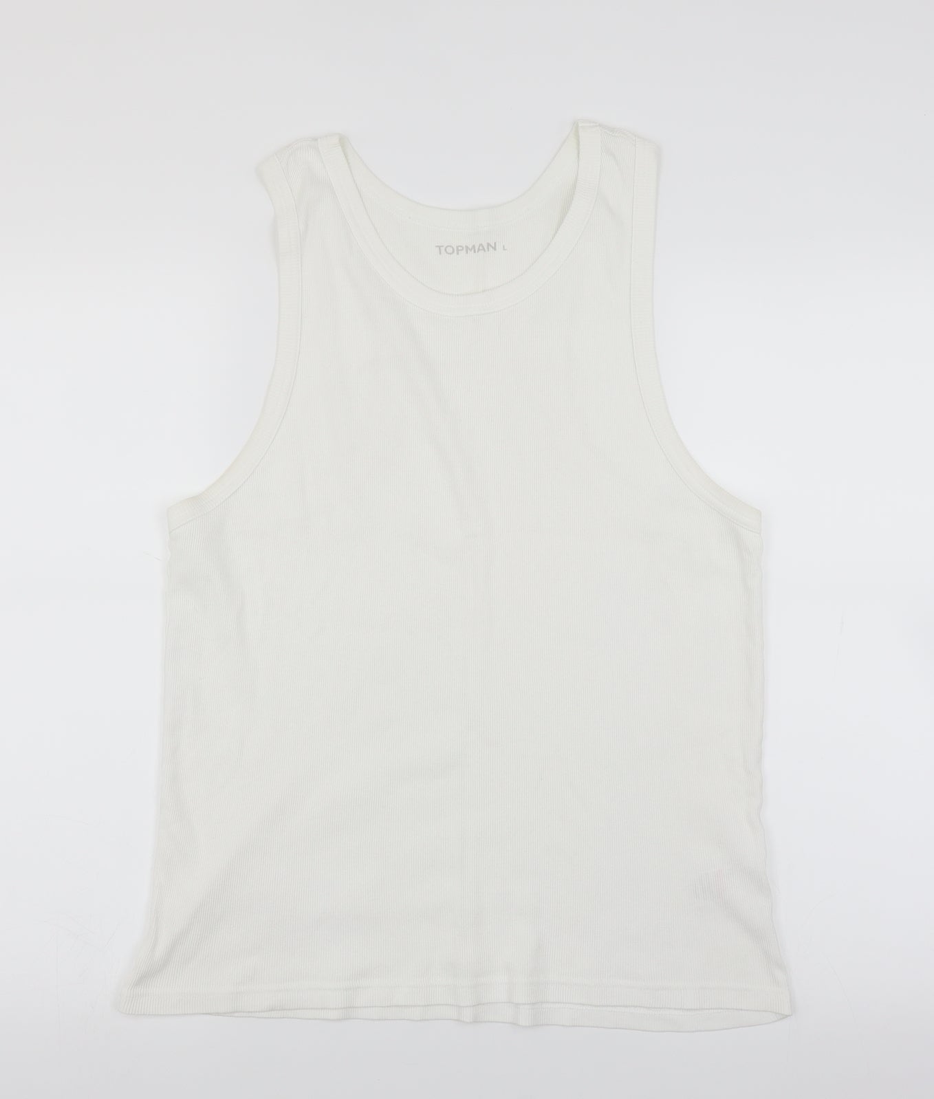 Topman Mens White    T-Shirt Size L  - Tank Vest