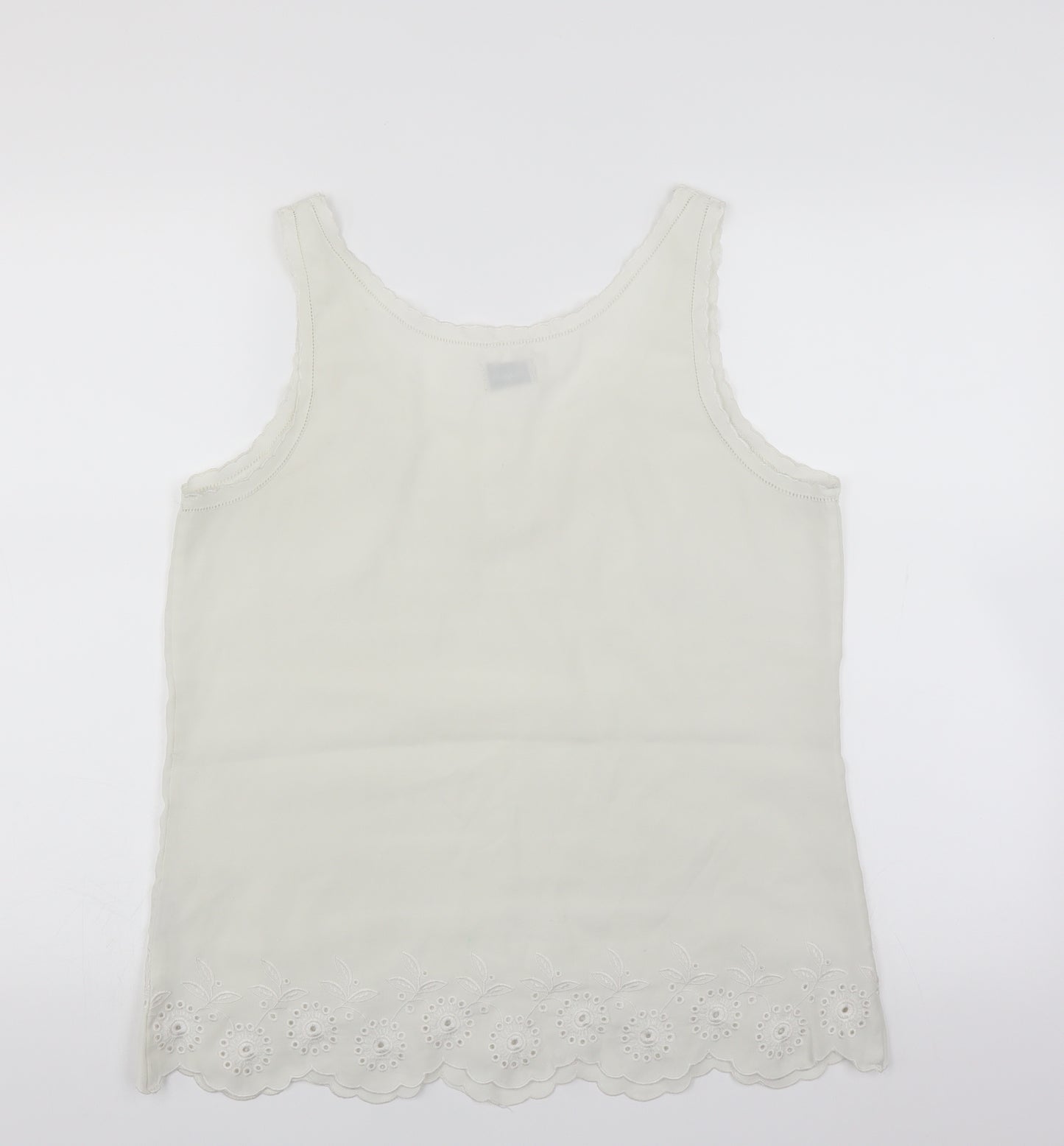 Jeanswest Womens Ivory   Basic Blouse Size 12  - Floral embroidery