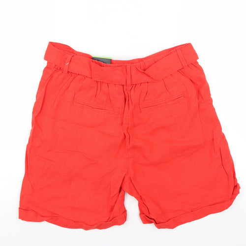 Marks and Spencer Womens Red   Bermuda Shorts Size 12 - belted