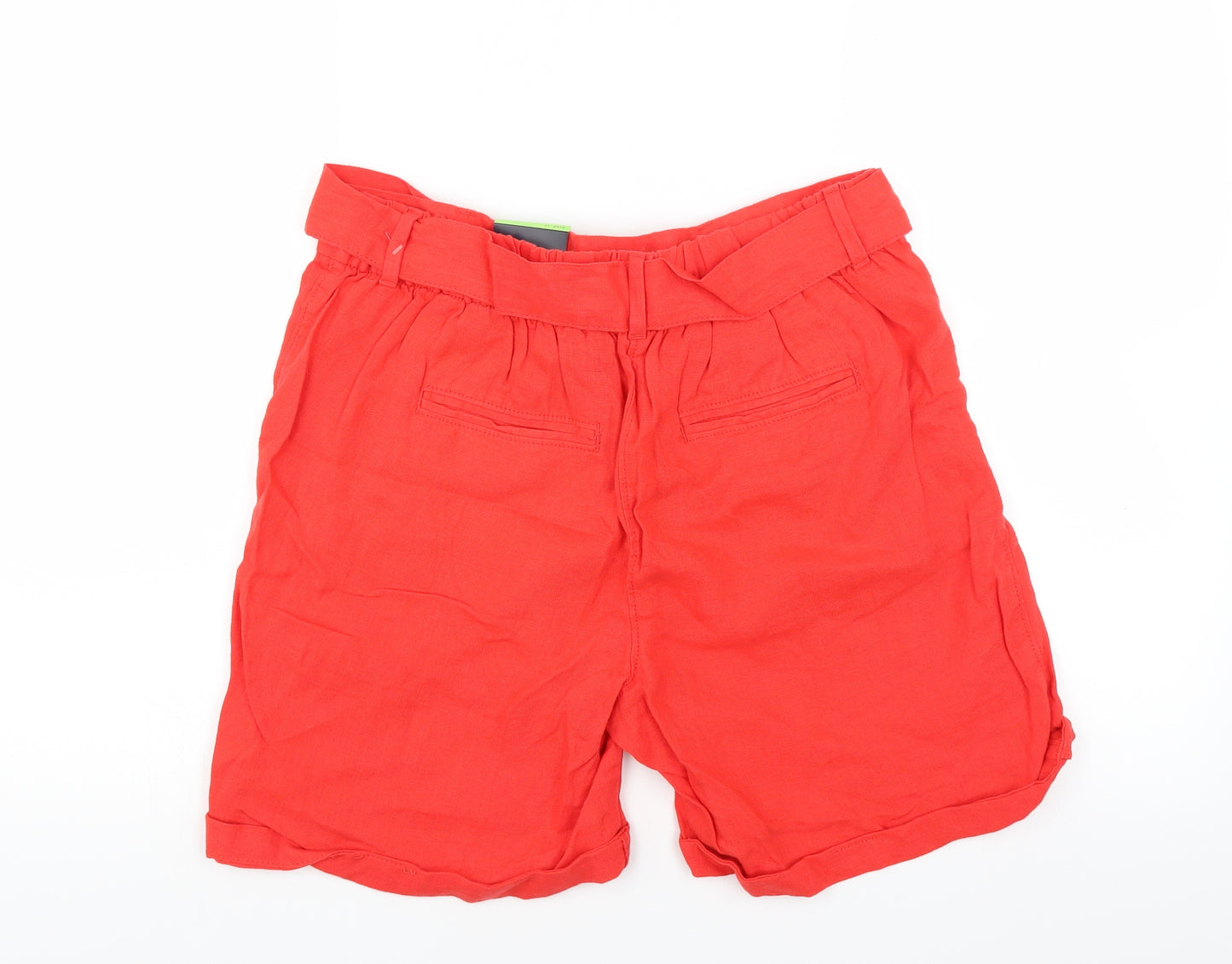 Marks and Spencer Womens Red   Bermuda Shorts Size 12 - belted