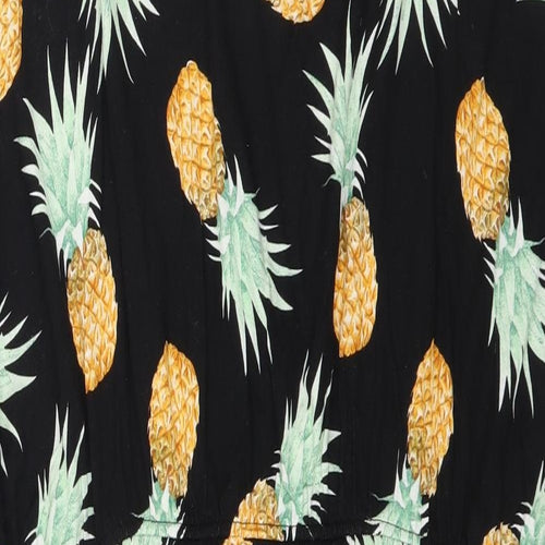 Peacocks Womens Black   Fit & Flare    - pinapple print