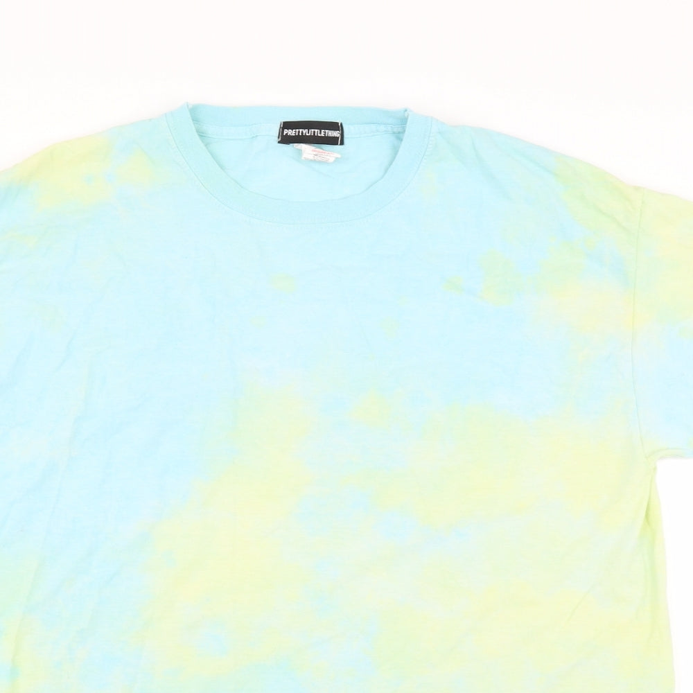 PRETTYLITTLETHING Womens Blue   Basic T-Shirt Size S  - Tie dye