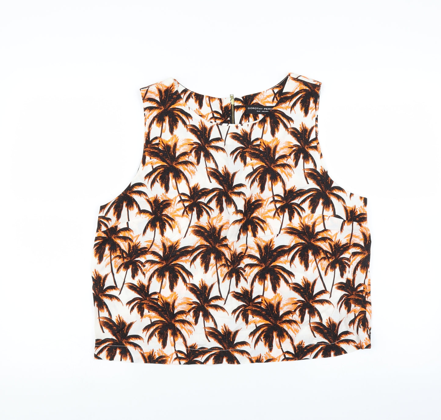 Dorothy Perkins Womens Orange   Basic Blouse Size 16  - Palm Trees