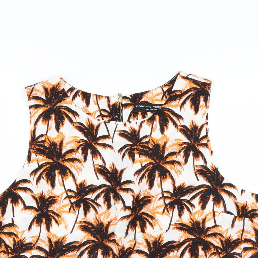 Dorothy Perkins Womens Orange   Basic Blouse Size 16  - Palm Trees