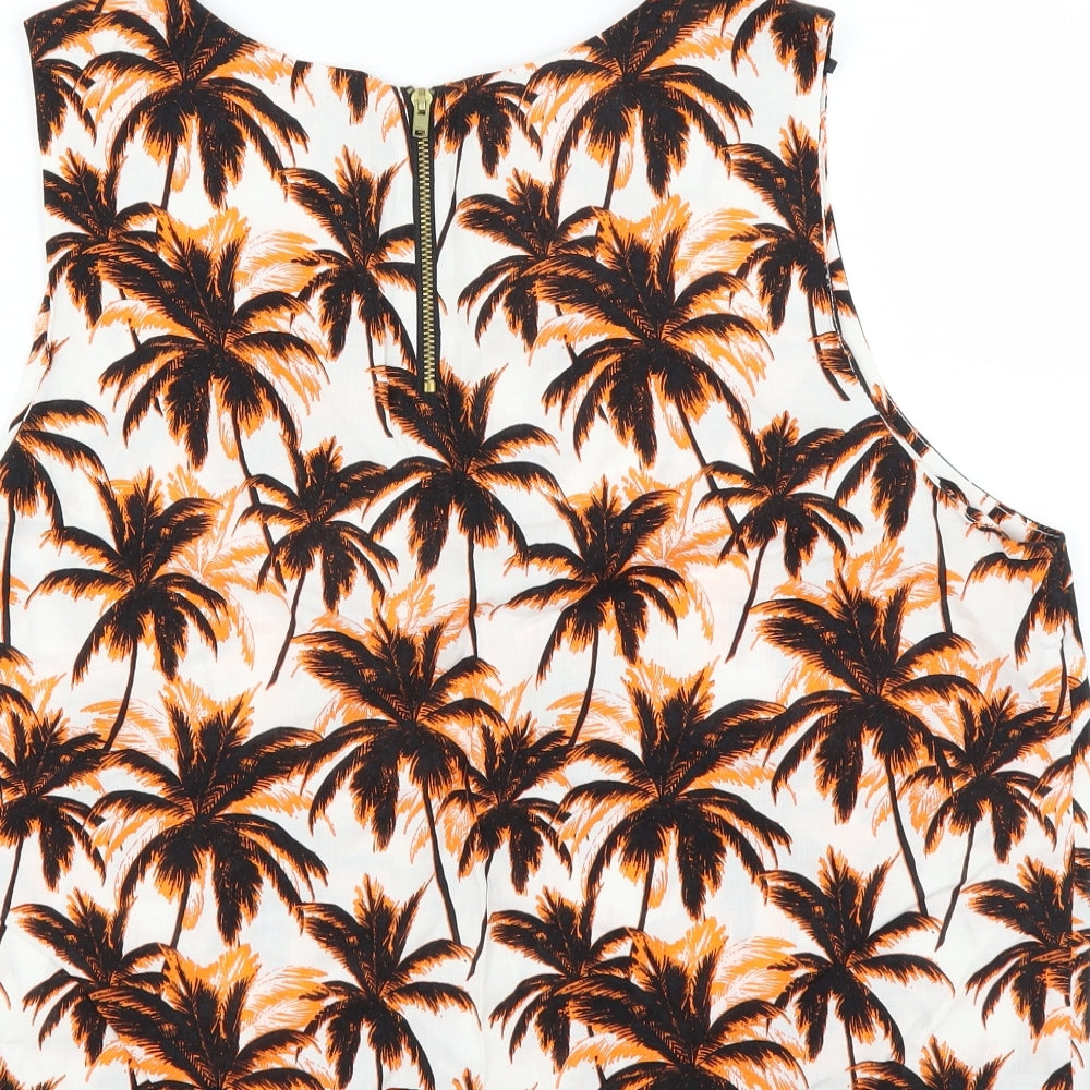 Dorothy Perkins Womens Orange   Basic Blouse Size 16  - Palm Trees