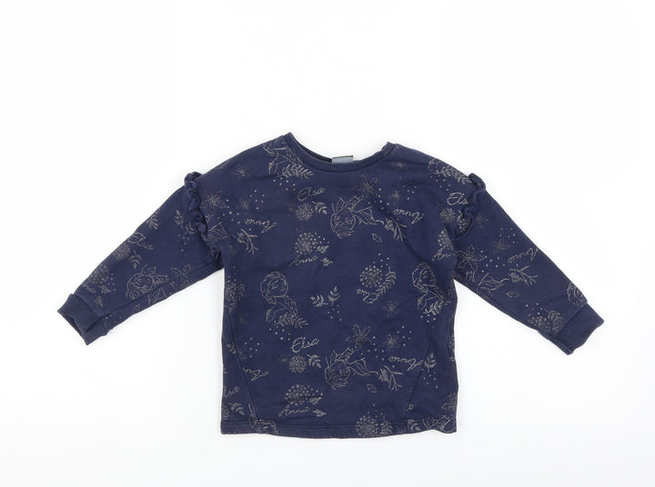 George Girls Blue Pullover Jumper Size 18-24 Months - Disney Frozen