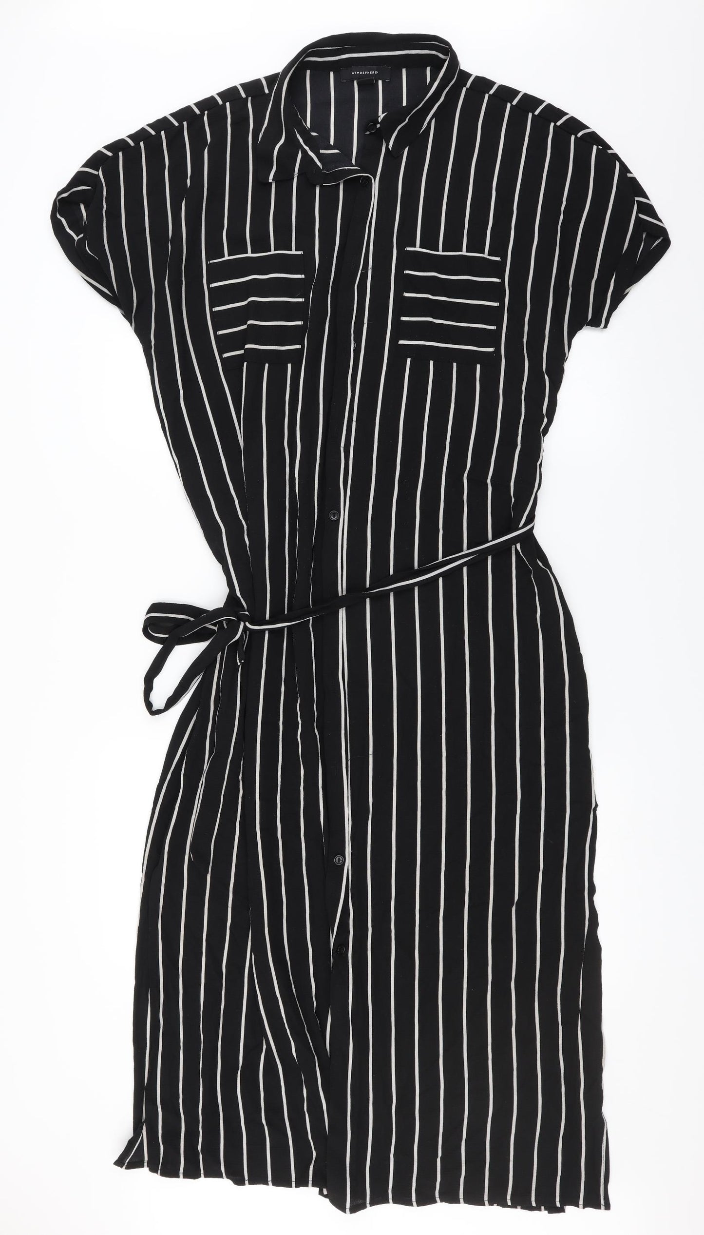 Primark Womens Black Striped  Shirt Dress  Size 18