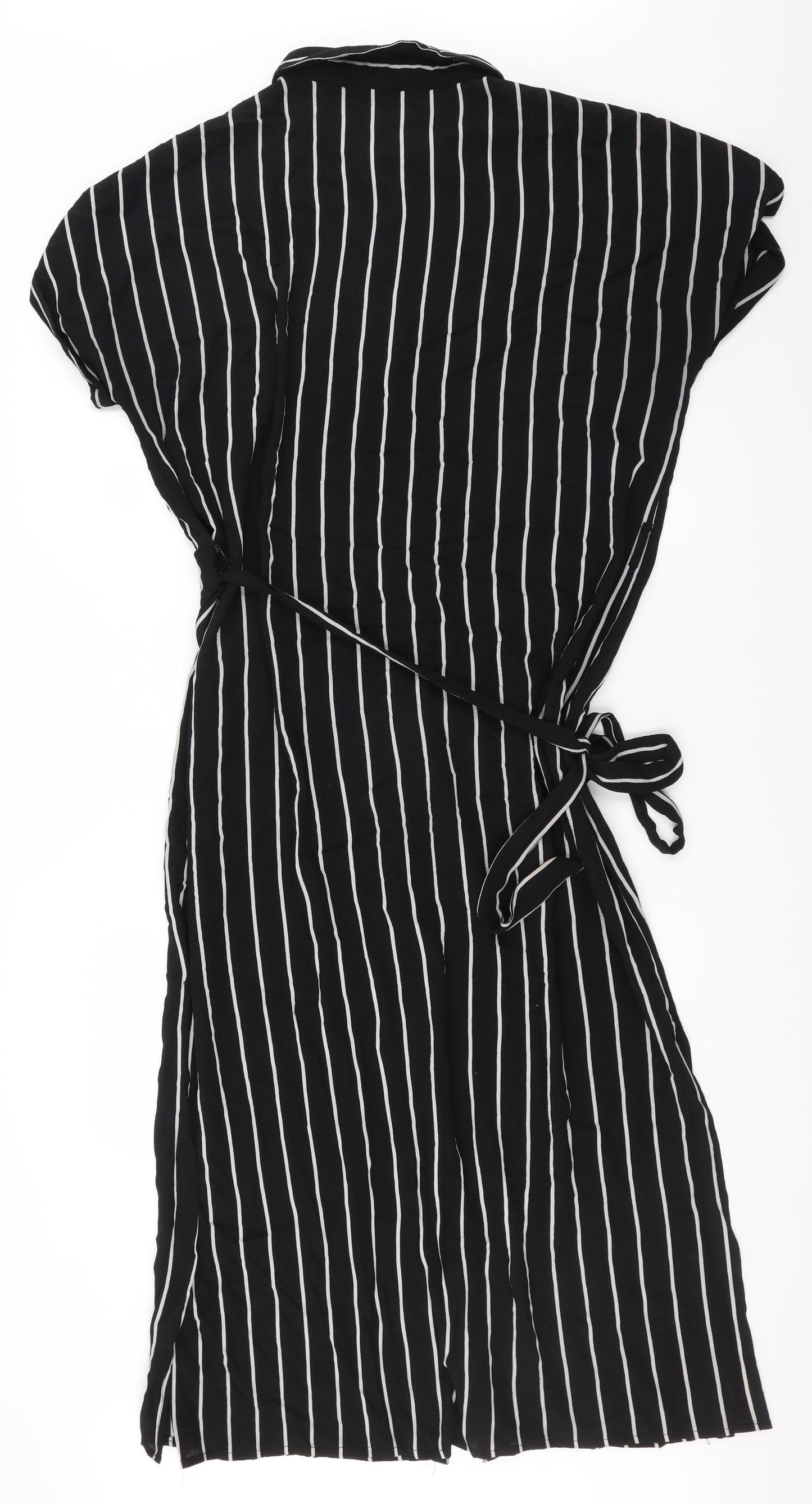Primark Womens Black Striped  Shirt Dress  Size 18