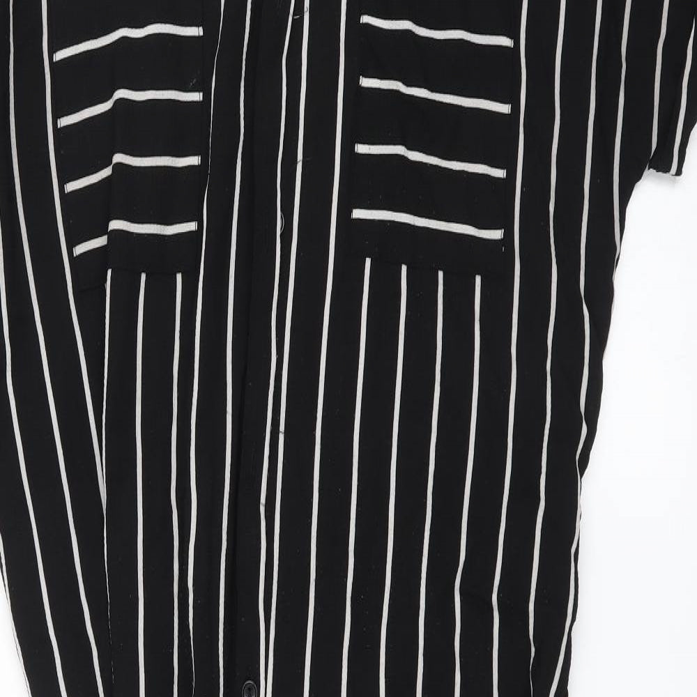 Primark Womens Black Striped  Shirt Dress  Size 18