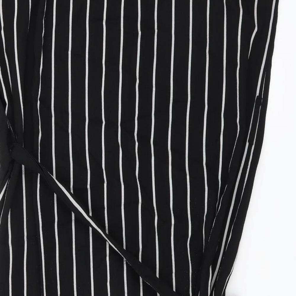 Primark Womens Black Striped  Shirt Dress  Size 18