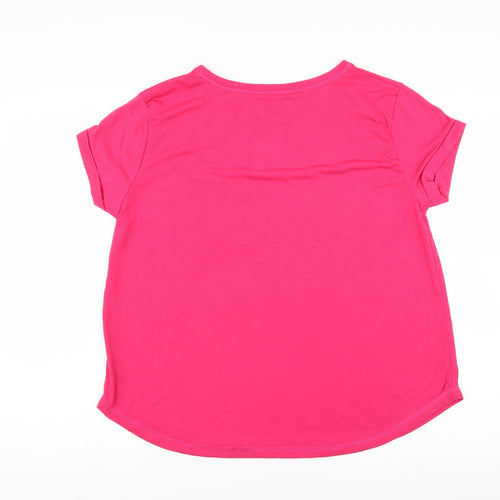 Time To Dream Womens Pink Solid  Top Pyjama Top Size M  - lips
