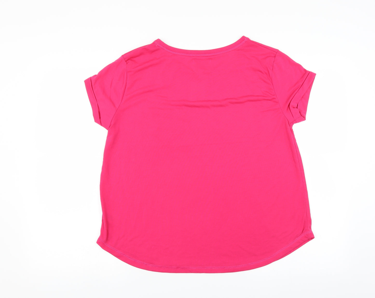 Time To Dream Womens Pink Solid  Top Pyjama Top Size M  - lips