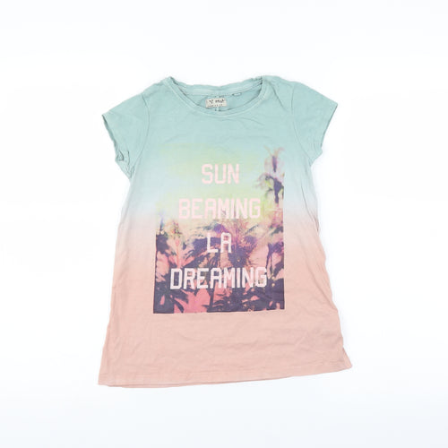 NEXT Girls Green   Basic T-Shirt Size 7 Years  - sun beaming la dreaming