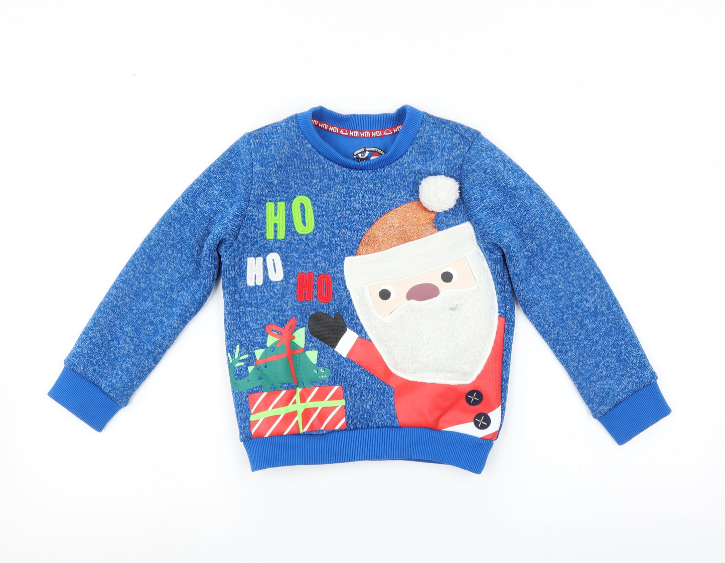 F&F Boys Blue   Pullover Jumper Size 5-6 Years  - christmas