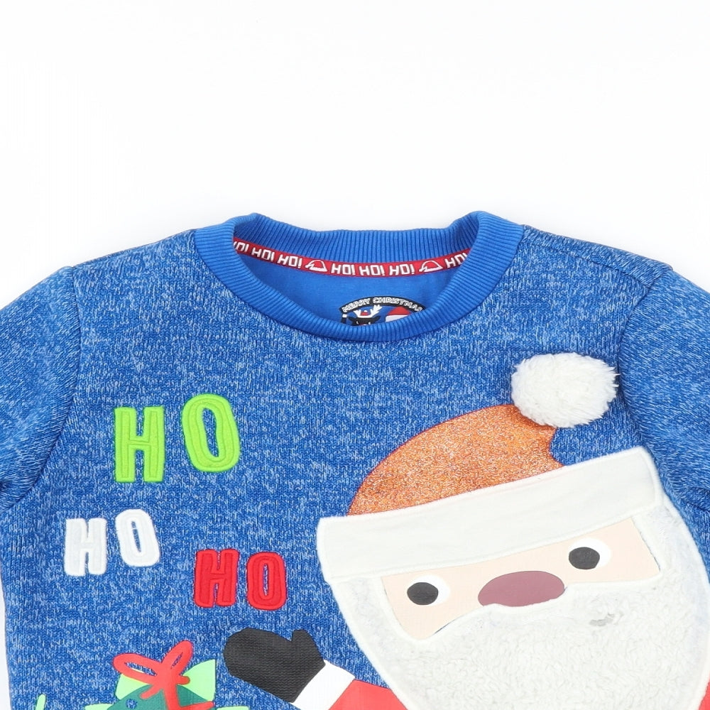 F&F Boys Blue   Pullover Jumper Size 5-6 Years  - christmas